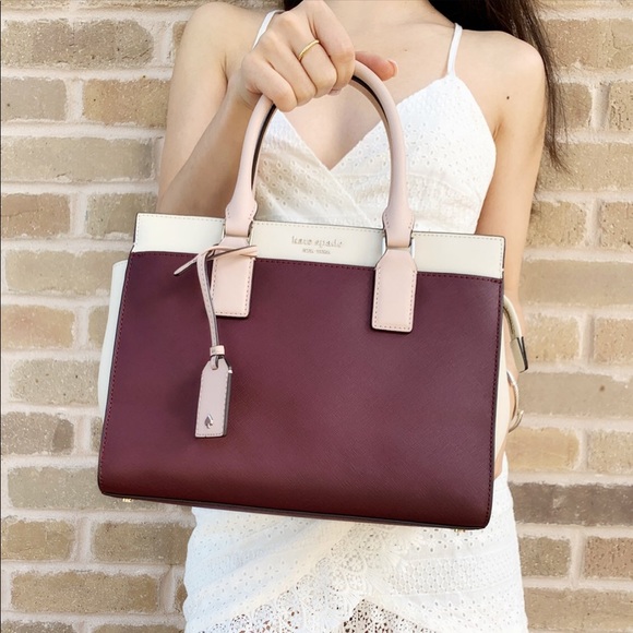 Kate Spade Medium Satchel Cherry Wood Warm Vellum - Picture 5 of 5